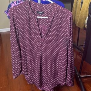 Burgundy Long Sleeve Blouse